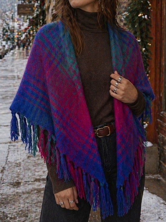 Vintage Accessories - Glentana Mohair Pile Shawl Wrap Scarf Made in Australia - grandma, artsy, winter